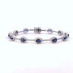 Load image into Gallery viewer, Saphhire and Diamond Tennis Bracelet