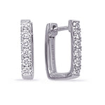 Load image into Gallery viewer, Square Hoop Diamond Earrings