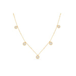 Load image into Gallery viewer, 14K Yellow Gold Diamond Dangle Station Necklace