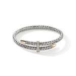 Load image into Gallery viewer, JOHN HARDY Bypass Spear Flex Cuff Sterling Silver 14K Gold & Diamond