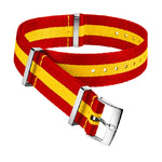 Load image into Gallery viewer, OMEGA NATO 3-Stripe Red and Yellow Strap 19-20mm