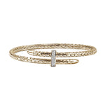 Load image into Gallery viewer, JOHN HARDY 14K Yellow Gold Spear Diamond Pave Slim Flex Cuff