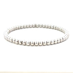 Load image into Gallery viewer, Stretchable 18K White Gold Beaded Bracelet