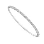 Load image into Gallery viewer, 14K White Gold Flexible Oval and Baguette Diamond Bracelet 2.5cttw