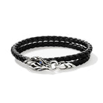 Load image into Gallery viewer, JOHN HARDY Naga Double Wrap Leather Bracelet - 5mm Size L