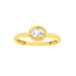 Load image into Gallery viewer, 14K Yellow Gold Textured Diamond Ring