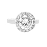 Load image into Gallery viewer, 14K White Gold Diamond Halo Engagement Ring