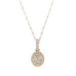 Load image into Gallery viewer, 14K Yellow Gold Diamond Cluster Necklace