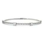Load image into Gallery viewer, 14K White Gold Flexible Diamond Bangle Bracelet 2.00cttw