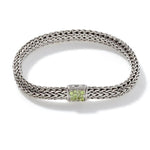 Load image into Gallery viewer, JOHN HARDY Icon Bracelet, Sterling Silver, Reversible Peridot and Black Sapphire Gemstones, 6.5mm
