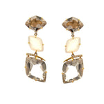 Load image into Gallery viewer, VIANNA 18K Yellow Gold Smokey Quartz Drop Earrings- SALE