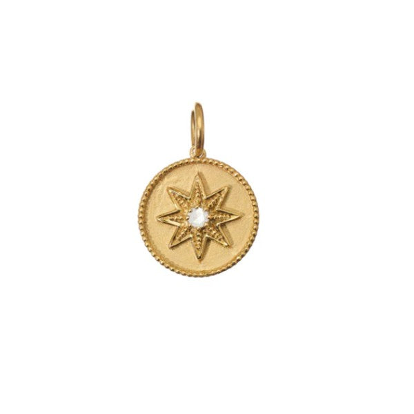 SETHI COUTURE 18K Yellow Gold Compass White Diamond Charm