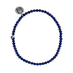 Load image into Gallery viewer, JOHN VARVATOS Skull Sterling Silver Beaded Single-Strand Bracelet, 3mm Lapis Beads