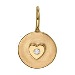 Load image into Gallery viewer, HEATHER B MOORE Round Raised Gold Heart With Diamond Charm