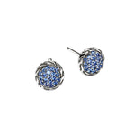 Load image into Gallery viewer, JOHN HARDY Essentials Sterling Silver & Blue Sapphire Pavé Stud Earrings