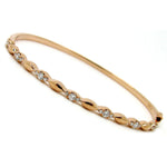 Load image into Gallery viewer, 18K Rose Gold Diamond Bangle Bracelet