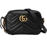 Load image into Gallery viewer, Pre-Owned GUCCI Calfskin Matelasse Mini GG Marmont Shoulder Bag Black
