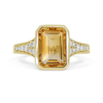 Load image into Gallery viewer, 14K Yellow Gold Bezel-Set Citrine and Diamond Ring