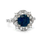 Load image into Gallery viewer, 18K White Gold Vintage Halo Ring