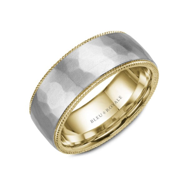 Men's Gold Hammered Wedding Band