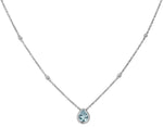 Load image into Gallery viewer, Bou Drop Aquamarine Halo Necklace
