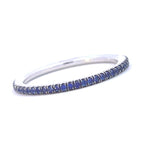 Load image into Gallery viewer, 18K White Gold Blue Sapphire Stackable Eternity Band