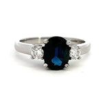 Load image into Gallery viewer, 3-Stone Sapphire and Diamond Ring