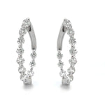 Load image into Gallery viewer, 18K White Gold Diamond Inside-Out Curved Hoop Earrings