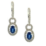 Load image into Gallery viewer, Sapphire and Diamond Halo Earrings