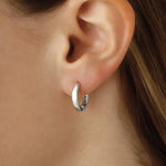 Load image into Gallery viewer, 14K White Gold Huggie Hoop Earring