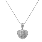 Load image into Gallery viewer, Diamond Pave Puffy Heart Necklace