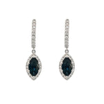 Load image into Gallery viewer, 14K White Gold Marquise Sapphire and Diamond Halo Earrings