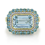 Load image into Gallery viewer, SLOANE STREET Blue Topaz and Diamond Ring