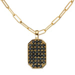 Load image into Gallery viewer, SETHI COUTURE 18K Yellow Gold P.S. Pavé Black Diamond Large Tag Charm