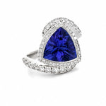 Load image into Gallery viewer, 18K White Gold Tanzanite and Diamond Bypass Ring
