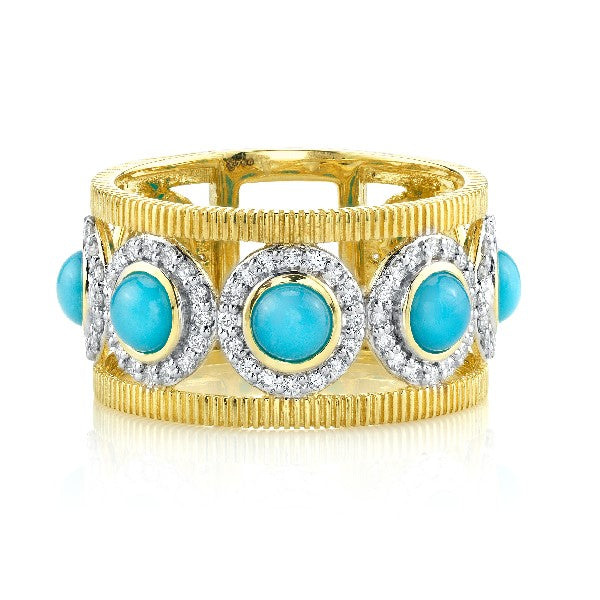 SLOANE STREET Turqoise and Diamond Ring