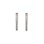Load image into Gallery viewer, 14K White Gold Diamond Inside-Out Round Hoop Earrings