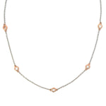 Load image into Gallery viewer, 14K White and Rose Gold Diamond Station Necklace