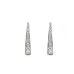 Load image into Gallery viewer, 18K White Gold Tapered Diamond Earrings