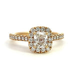 Load image into Gallery viewer, Cushion Cut Halo Engagement Ring - Proposal Ready