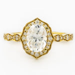 Load image into Gallery viewer, Vintage Inspired Diamond Halo Engagement Ring
