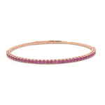 Load image into Gallery viewer, 14K Rose Gold Flexible Bangle Bracelet With Pink Sapphires