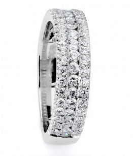 MICHAEL M Diamond 3-Row Wedding or Anniversary Band