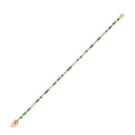 Load image into Gallery viewer, 18K Yellow Gold Ermerald And Diamond Tennis Bracelet