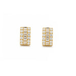Load image into Gallery viewer, 18K Yellor Gold Small 3-Row Diamond Hoop Earrings