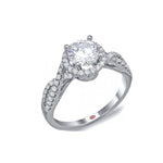 Load image into Gallery viewer, 18K White Gold Diamond Halo Twist Band Enagement Ring