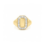 Load image into Gallery viewer, 18K Yellow Gold Diamond Framed Signet Ring