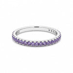 Load image into Gallery viewer, 14K White Gold Amethyst Stackable Ring