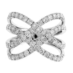 Load image into Gallery viewer, 18K White Gold Diamond Criss-Cross Fashion Ring