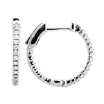 Load image into Gallery viewer, 14K White Gold Inside/Outside Diamond Hoop Earrings